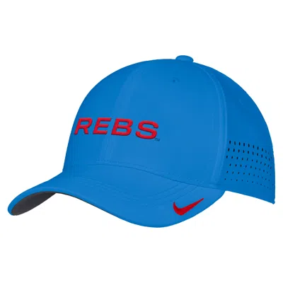 Nike Ole Miss Sideline  Unisex Dri-fit College Hat In Blue