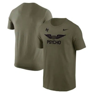 Nike Olive Air Force Falcons Apls Fighting Falcon Collection Rivalry T-shirt In Green