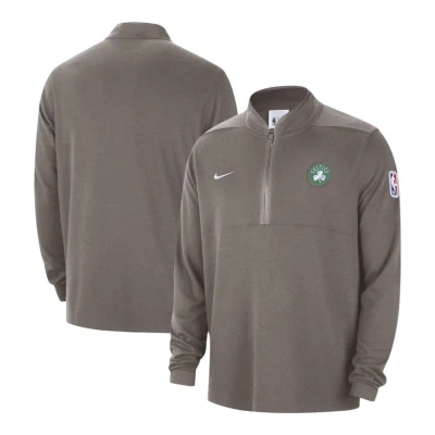 Nike Olive Boston Celtics Authentic Performance Half-zip Jacket