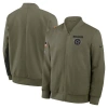 Nike Olive Dallas Cowboys 2025 Salute To Service Sideline Full-zip Bomber Jacket In Green