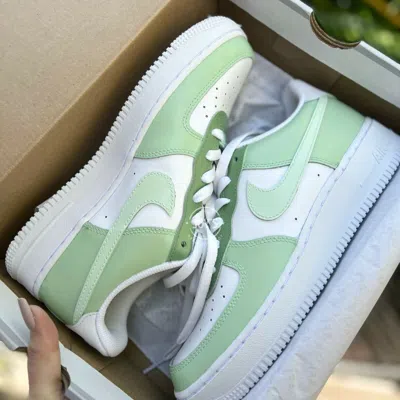 Pre-owned Nike Olive Green Custom  Air Force 1 Low Sneakers-brand