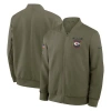 Nike Olive Philadelphia Eagles 2025 Salute To Service Sideline Full-zip Bomber Jacket In Green