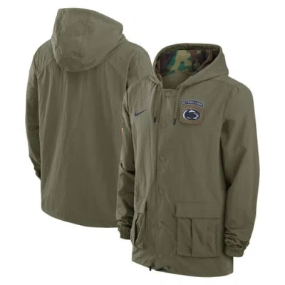 Nike Olive Penn State Nittany Lions 2024 Military Appreciation Full-snap Hoodie Military Jacket