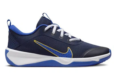 Pre-owned Nike Omni Court Hyper Royal Sneakers In Midnight Navy Blue/saturn Gold/white