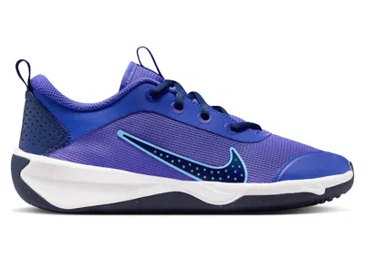 Pre-owned Nike Omni Court University Blue Sneakers In Persian Violet/blue Void/volt