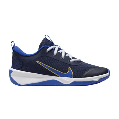 Pre-owned Nike Omni Multi-court Gs 'midnight Navy Saturn Gold' | Blue | Kid's Size 7
