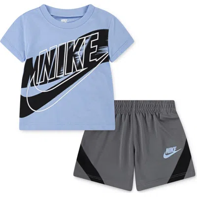 Nike Babies'  On The Move T-shirt & Shorts Set In Gray