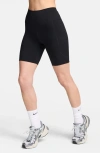 Nike Women's One High-waisted 8" Biker Shorts With Pockets In Black/black