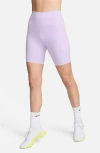 Nike One 8-inch High Waist Biker Shorts In Lilac Bloom/black