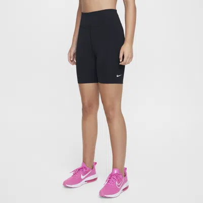 Nike One Big Kids' (girls') Dri-fit 5" Biker Shorts In Black