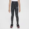 Nike One Big Kids' (girls') Dri-fit High-waisted Leggings In Black/metallic Silver