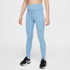 Nike One Big Kidsâ (girls') Dri-fit High-waisted Leggings In Blue