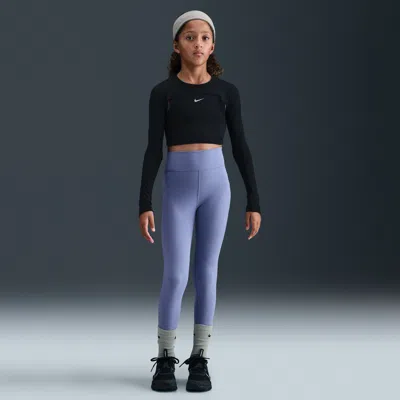 Nike One Big Kids' (girls') Dri-fit High-waisted Leggings In Blue
