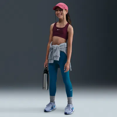 Nike One Big Kids' (girls') Dri-fit High-waisted Leggings In Blue