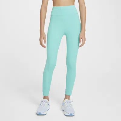 Nike One Big Kids' (girls') Dri-fit High-waisted Leggings In Green
