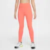 Nike One Big Kids' (girls') Dri-fit High-waisted Leggings In Orange