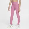 Nike One Big Kids' (girls') Dri-fit High-waisted Leggings In Pink