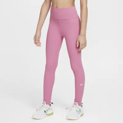 Nike One Big Kids' (girls') Dri-fit High-waisted Leggings In Pink