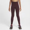 Nike One Big Kids' (girls') Dri-fit High-waisted Leggings In Bgycrh,whi