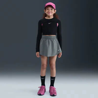 Nike One Big Kids' (girls') Dri-fit High-waisted Skort In Blue