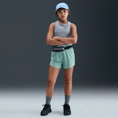 Nike One Big Kids' (girls') Dri-fit High-waisted Woven Training Shorts In Blue