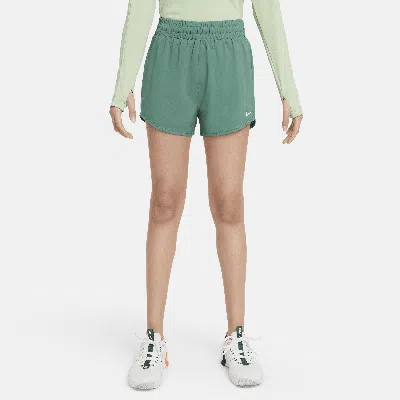 Nike One Big Kids' (girls') Dri-fit High-waisted Woven Training Shorts In Green