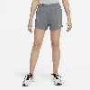 Nike One Big Kids' (girls') Dri-fit High-waisted Woven Training Shorts In Grey