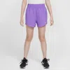 Nike One Big Kids' (girls') Dri-fit High-waisted Woven Training Shorts In Purple