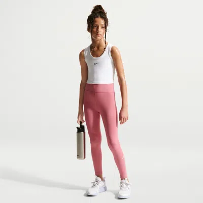 Nike One Big Kids' (girls') Dri-fit High-waisted Leggings In Pink