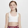 Nike One Big Kids' (girls') Long-line Sports Bra In White/black
