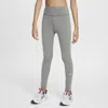 Nike Kids' Big Girls One Dri-fit High-waisted Leggings With Pockets In Smkgry,whi