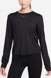 Nike Dri-fit Swift Elemant Uv Long Sleeve Top In Black In Black/black