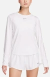 Nike Women's One Classic Dri-fit Long-sleeve Top In White/black