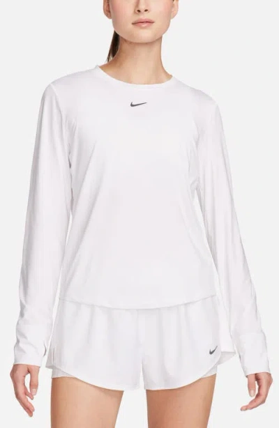 Nike Women's One Classic Dri-fit Long-sleeve Top In White/black