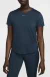 Nike Women's One Classic Dri-fit Short-sleeve Top In Armory Navy/ Black