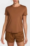 Nike Women's One Classic Dri-fit Short-sleeve Top In Light British Tan/black
