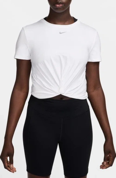 Nike One Classic Dri-fit Twist Front Top In White