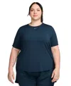 Nike Women's One Classic Dri-fit Short-sleeve Top (plus Size) In Armrnv,bla