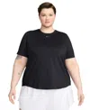 Nike Women's One Classic Dri-fit Short-sleeve Top (plus Size) In Black,blac