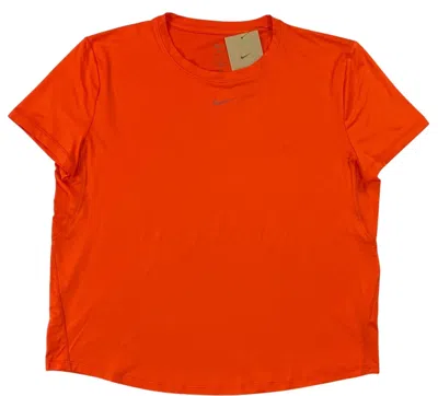 Nike One Classic Top Women's Orange Dri-fit Short Sleeve Activewear Dsgl473 In Red
