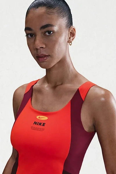 Nike One Dri-fit Cropped Tank Top In Picante Red, Women's At Urban Outfitters