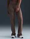Nike One Dri-fit Fold-over Pants In Brown