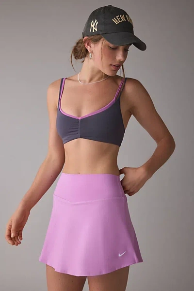 Nike One Dri-fit High Rise Mini Skort In Magenta/white, Women's At Urban Outfitters In Purple