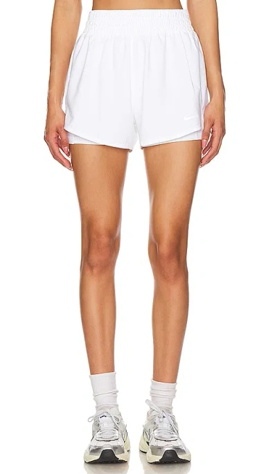 Nike Women's One Dri-fit High-waisted 3" 2-in-1 Shorts In White
