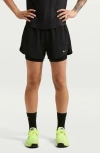 Nike One Dri-fit High-waisted 3-inch 2-in-1 Shorts In Black