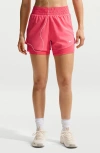 Nike One Dri-fit High-waisted 3-inch 2-in-1 Shorts In Pink