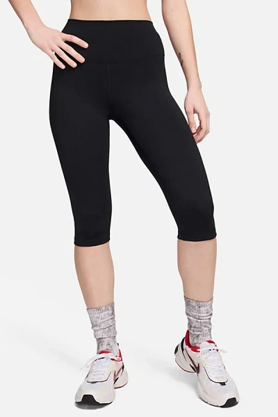 Nike One Dri-fit High-waisted Capri Leggings Pant In Black, Women's At Urban Outfitters
