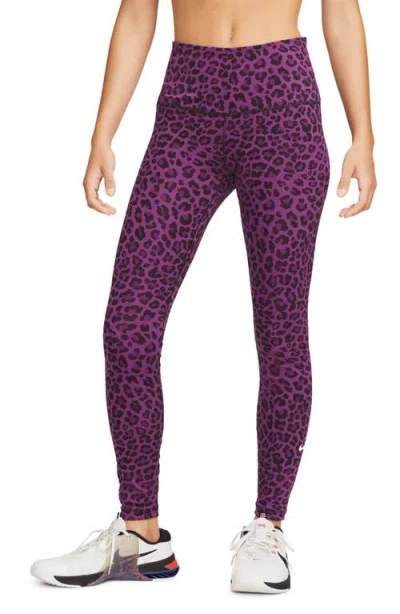 Nike One Dri-fit Leggings In Viotech/white