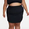 Nike One Dri-fit Skort Womens Black Stretch Pull On Ultra High-waist Fts379 In Black