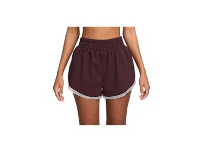 Nike One Dri-fit Loose 3 Brief-lined Shorts In Brown